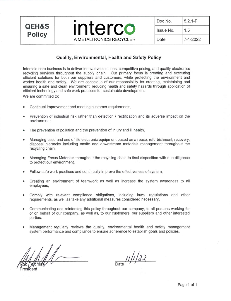QEHS Policy